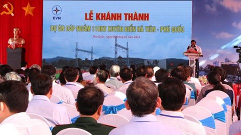 Inaugurating the Ha Tien – Phu Quoc under-sea cable - ảnh 1